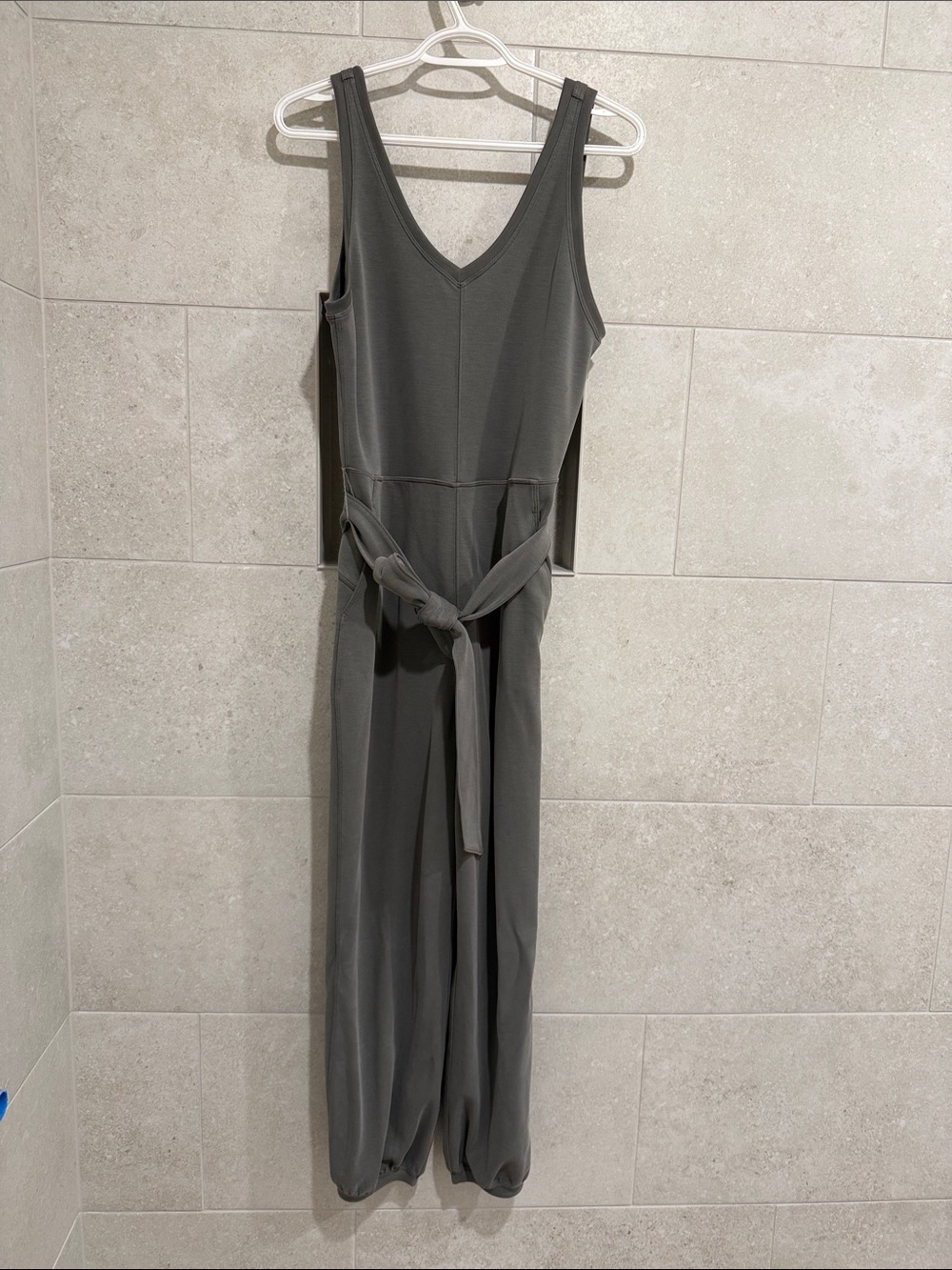 lululemon athletica Gray/Green Jumpsuit with Waist Tie 6 Softstream
